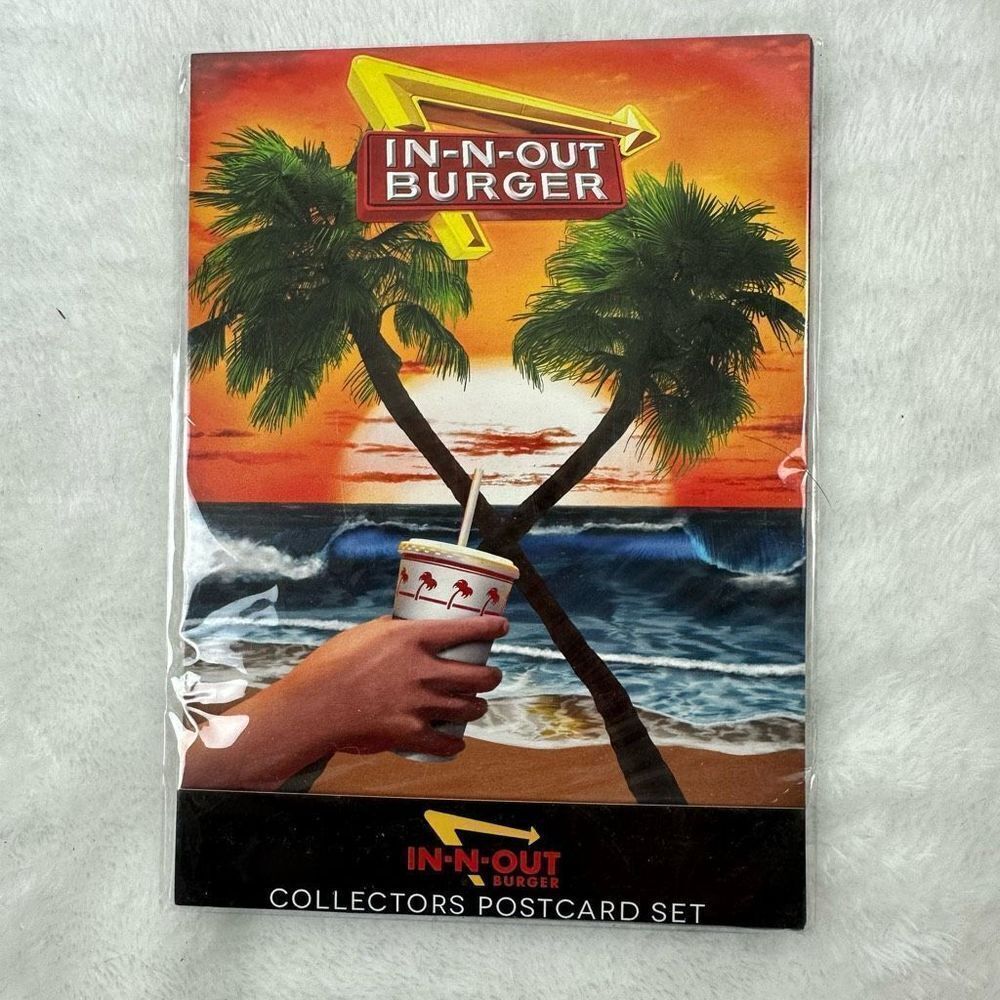In n Out Burgers set of 6 collectible postcards NEW